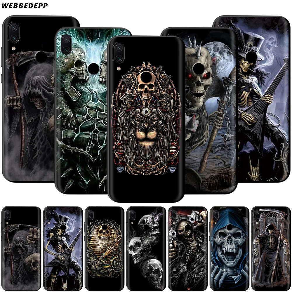 Чехол Grim Reaper Skull Skeleton для Xiaomi Redmi Note 8 MI 3 6 9 A1 A2 A3 8A 6X 9T CC9 Lite SE Pro Max F1 10|Бамперы| |