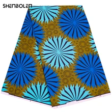 

6Yard Nigerian Ankara African Polyester Fabric Real Wax Printed Fabric Diy Dress Clothing Materials