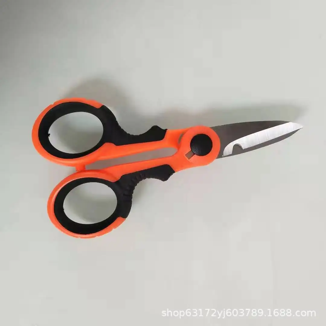 Thick Stainless Steel Sawteeth diao yu jian Fish Wire Scissors Knife Lead Sheet Scissors Dyneema Fish Wire Scissors