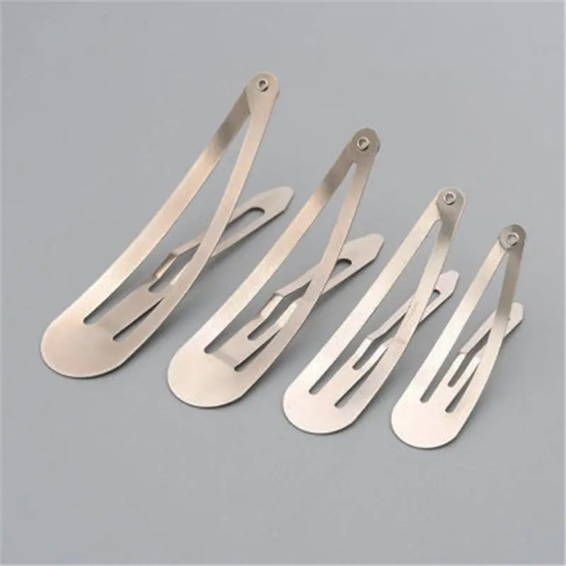 Silver Black Tone Snap Hair Clips Hair Accessories 3-10cm 100pcs/lot For Women Girls