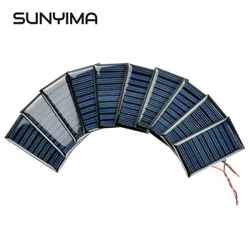 

SUNYIMA 10Pcs Poly Solar Panel 5V 30mA 53x30mm Mini Solar Cell Module Solar System Power Charging for DIY Battery Charger