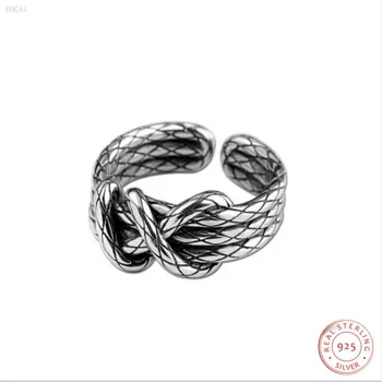 

silver 925 Thai silver pure handmade hand ornament men's and women's ring S925 silver jewelry opening ring for men and women