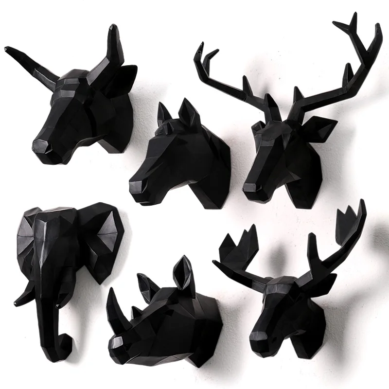 wall mounted buck bust deer head trophy wall art plaque hunt sculpture-faux taxidermy modern hanging home decor ornamnent wall mounted buck bust deer head trophy wall art plaque hunt sculpture-faux taxidermy modern hanging home decor ornamnent