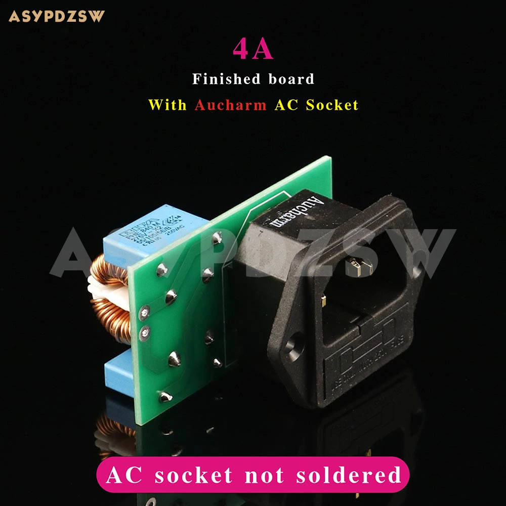 2A/4A HIFI EMI Audio Amplifier Filter Socket DIY kit/Finished board Without socket or With gold
