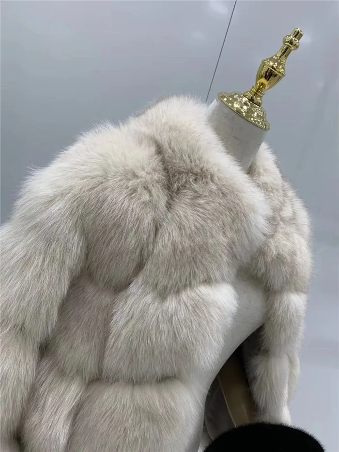 Invierno Mujer, женские пальто из натурального Лисьего меха, Роскошные пальто из натуральной лисьего меха, зимняя теплая верхняя одежда