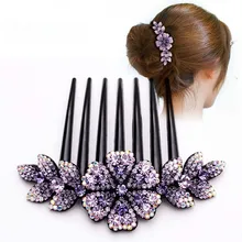 Женские цветочные шпильки для волос скользящие заколки для волос кристалл для девушки заколки свадебные очаровательные аксессуары для волос