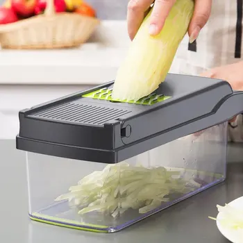 

Vegetable Shredder Artifact Multi-Function Dice Potato Shreds Hand Protector Soak Drainage Function Non-Slip