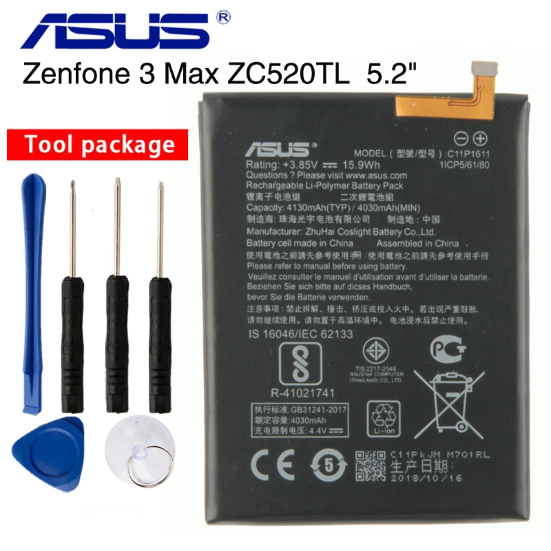 

Orignal Asus C11P1611 Battery For ASUS Zenfone 3 Max ZC520TL 4030mAh