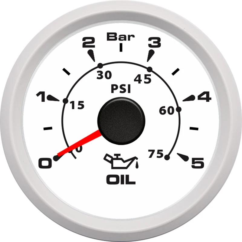 52 мм Датчик давления топлива 0~ 5 бар ЖК-водонепроницаемый датчик давления масла 0~ 75 фунтов/кв. дюйм с 7 цветами подсветка подходит для лодки автомобильный масляный пресс - Цвет: WW-0-5 Bar