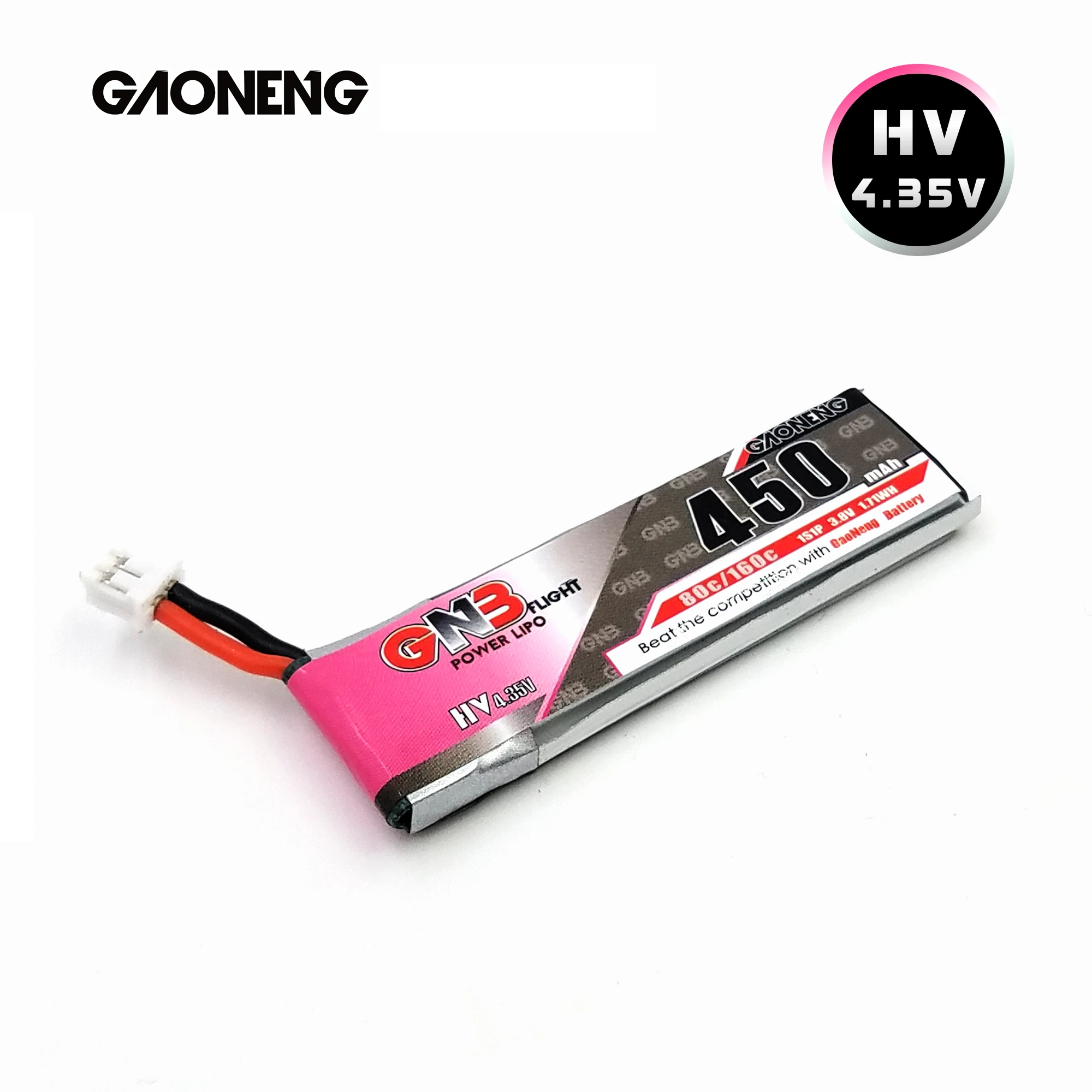 GAONENG GNB 4,35 V 450mAh 1S 80C HV батарея PH2.0 вилка белая вилка для E010 M80S Tiny7 Micro RC FPV Racing DroneCine WOOP