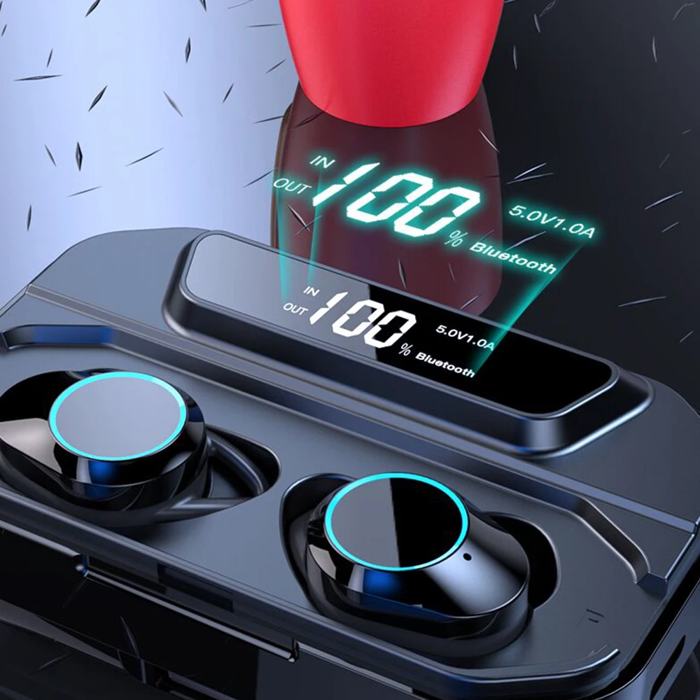 G02 TWS 5 0 Bluetooth 9D стерео наушники беспроводные IPX7 водонепроницаемые 3300 мАч