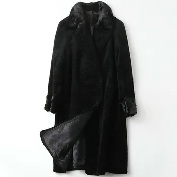 

Autumn Winter Wool Coat Women Clothes 2020 Korean Vintage Mink Fur Collar Wool Jacket Real Fur Coat Abrigo Mujer TP19031105C