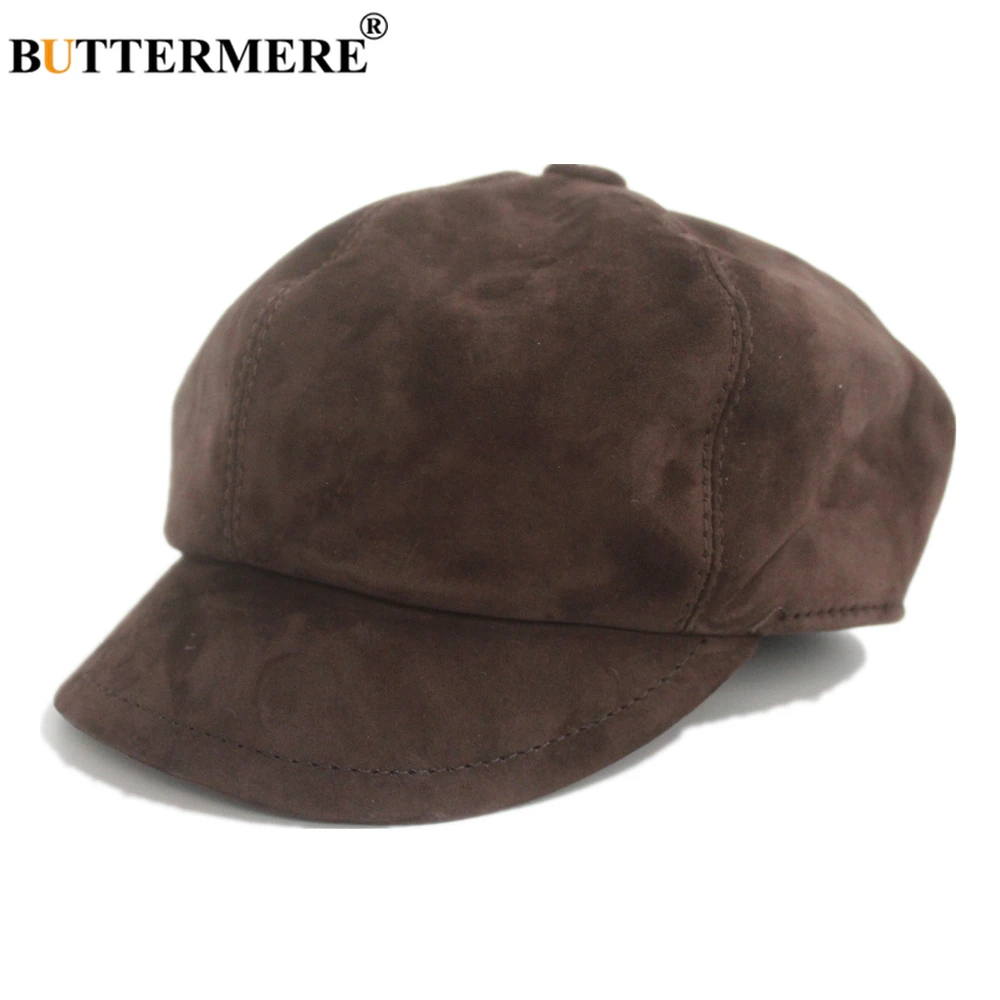 BUTTERMERE/фиолетовая замшевая Кепка Newsboy для женщин осенне зимние шапки винтажный
