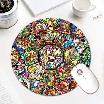

Mickey Minnie Mouse Cartoon Princess Round Mousepad Anti Slip Rubber Gaming Mouse Pad Computer Accessory Mice Mat