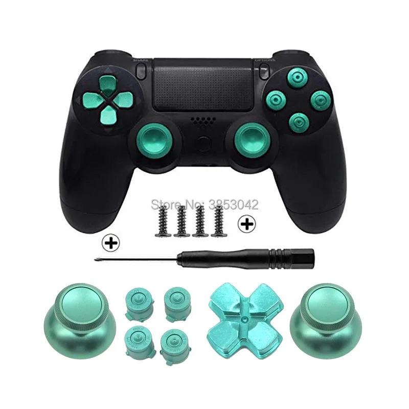 Металлический комплект кнопок хромированный аналоговый стик для Playstation 4 D-Pad для PS4 контроллер Джойстик ремонт игровые аксессуары