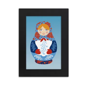 

Russia Symbol Russian Dolls Pattern Desktop Photo Frame Picture Black Art Painting 5x7 inch