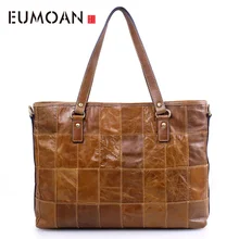 EUMOAN Новая Европейская и американская модная кожаная сумка большая сумка женская воловья кожа на плечо крестик упаковка большой емкости