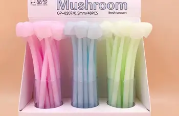 

sunlight change color mushroom gel pen cute cartoon neutral pen student prize office black writing pen promotion pen 48pc/lot