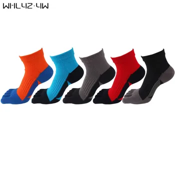 

WHLYZ YW 3 pairs/lot cotton Five Finger Socks for mans colorful compression mesh breathable Athletic socks with toes brand