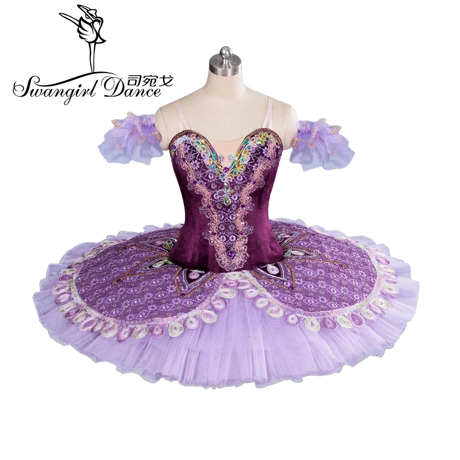 purple classical ballet tutu professional ballet tutus pancake platter recital performance competition ballet costume BT9063
