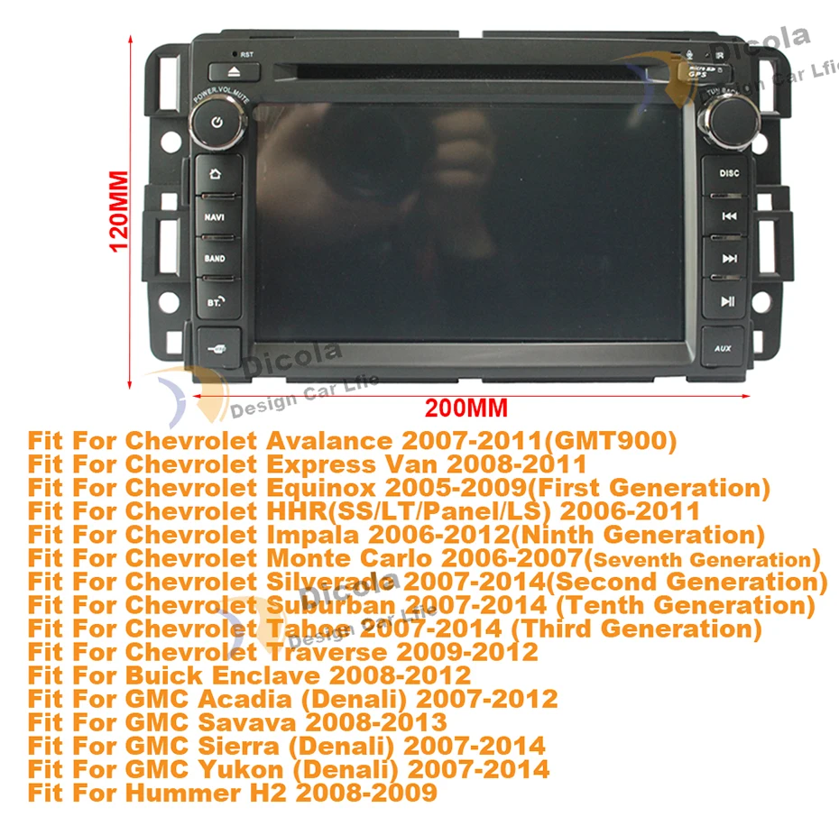 Best 7" IPS HD Octa Core 4G+64G Android 9 Car DVD for GMC Yukon Sierra Chevrolet Chevy Tahoe Suburban Car DVD GPS Stereo Radio Nav 0