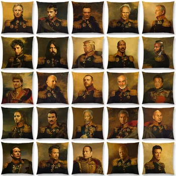 

Hollywood Super Stars Cushion Cover Replaceface Prints Sofa Pillow Case Robert Downey Nicolas Cage Stallone