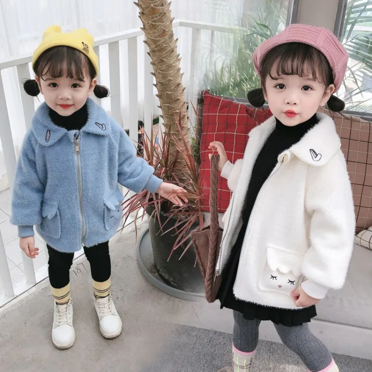 Зимняя норковая кашемировая плотная куртка для девочек новая стильная детская куртка на осень и зиму модная детская куртка в Корейском стиле