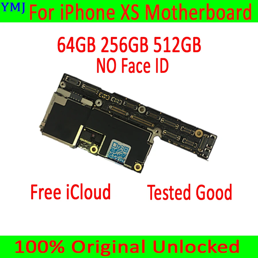 

64GB/256GB/512GB For iPhone XS Motherboard With/No Face ID 100% Original unlocked Free icloud Logic Board Full Chips Good Tested