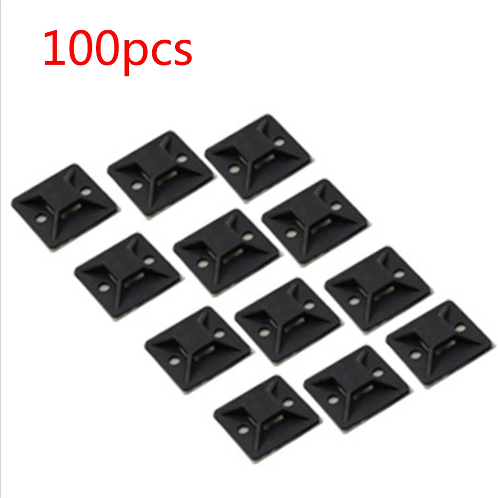 Black 25x25 Клейкий Монтажный держатель крепление для крепления кабеля управление практичные квадраты проволочный зажим профессиональные зажимы органайзера для дома фиксированный - Цвет: Black 25x25