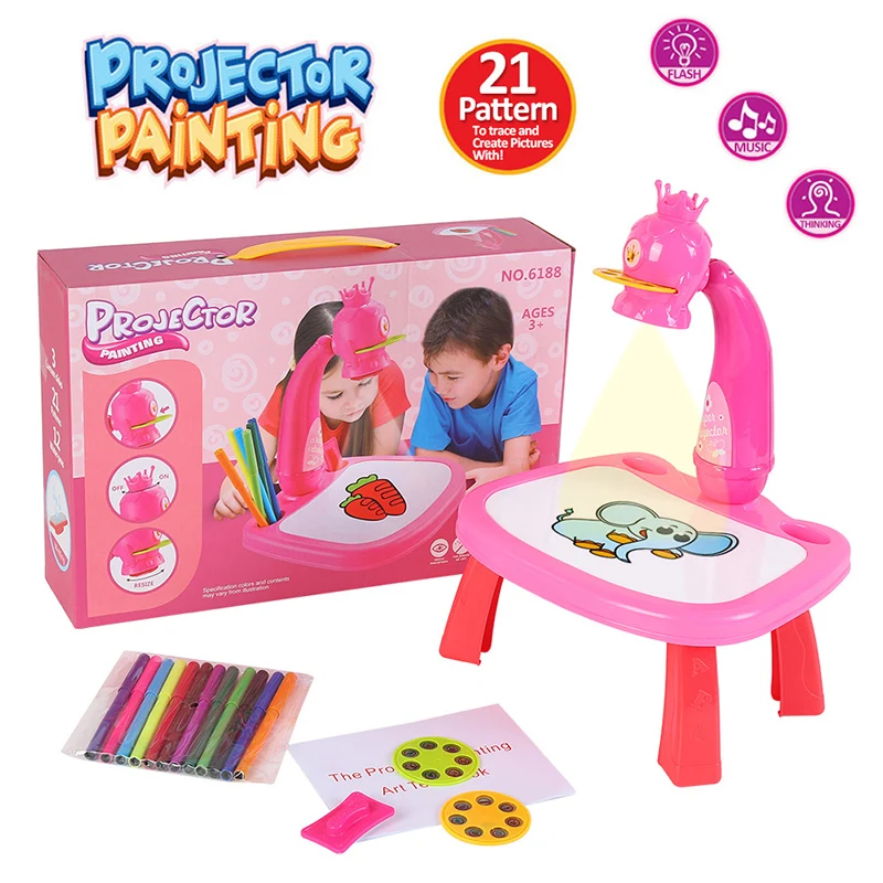

Children's Graffiti Color Drawing Board Children's Projector Painting Board Machine Enlightenment Early Education Toys