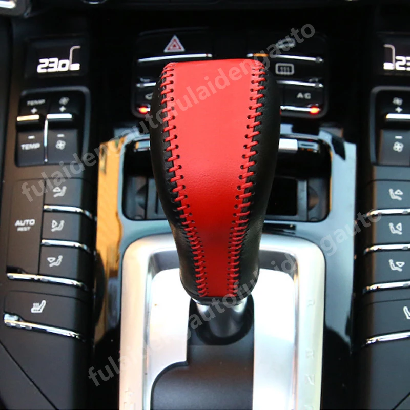 Для Porsche Cayenne 2011- DIY автоматический кожаный чехол для рычага переключения передач отделка автомобиля аксессуары для укладки