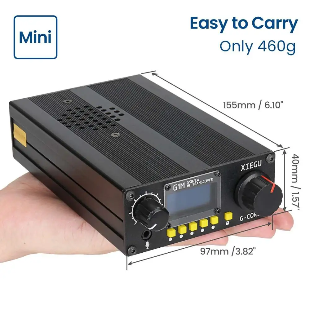 XIEGU G1M HF четырехдиапазонный портативный SDR трансивер QRP Коротковолновая 5 Вт SSB CW AW 0,5-30 МГц мобильное радио Любительская ветчина