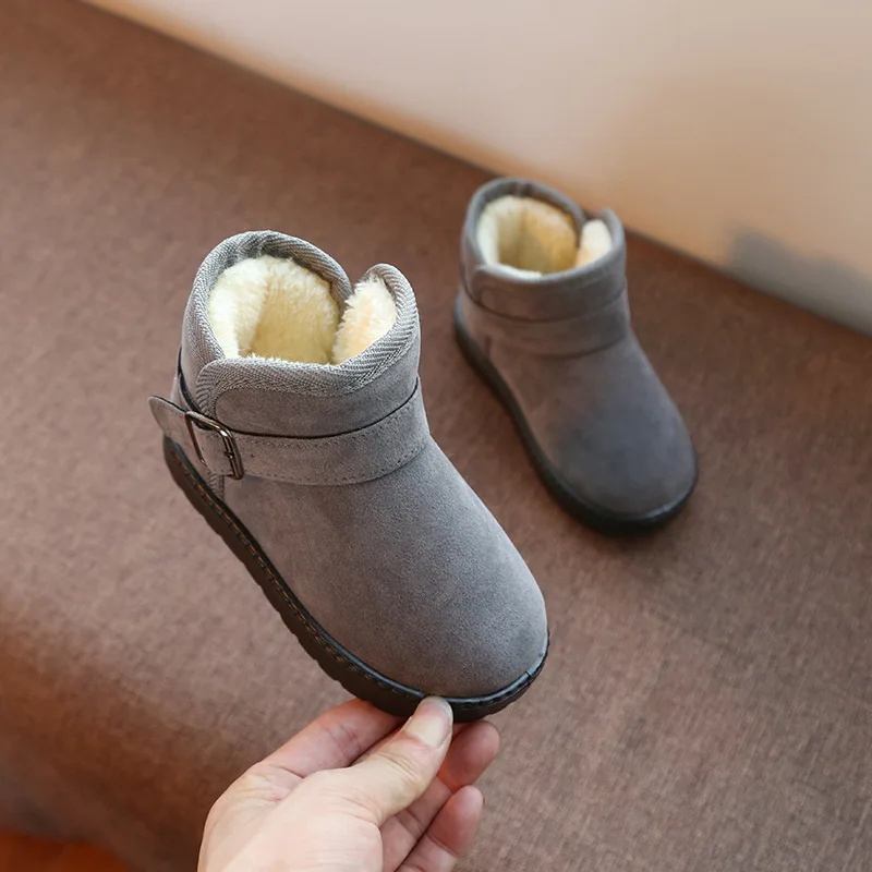 JGVIKOTO/классические детские зимние ботинки для мальчиков и девочек, детские зимние ботинки с пряжкой, модные теплые хлопковые внутри