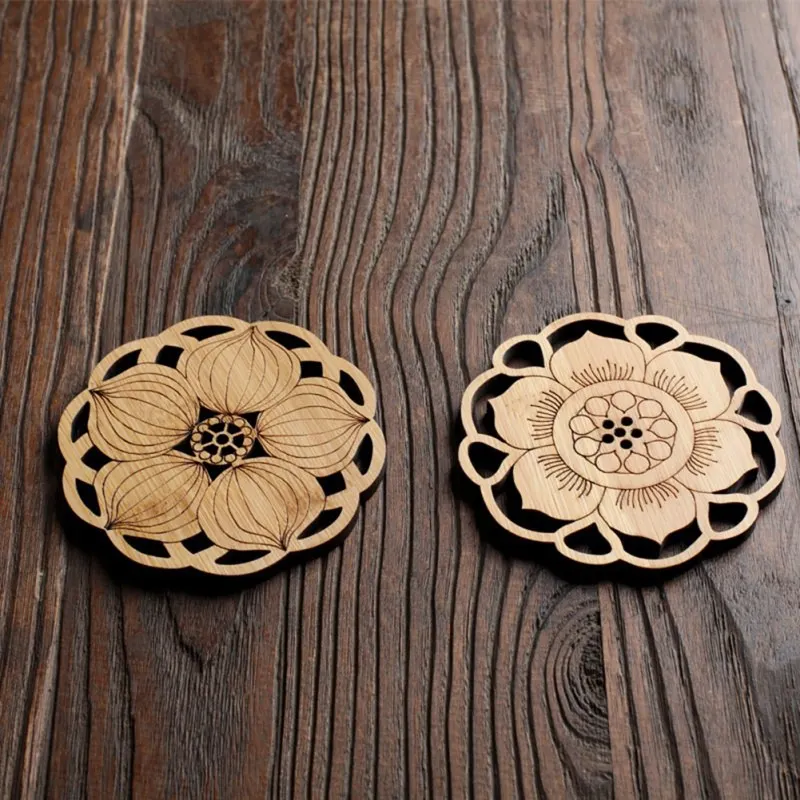 Wood Placemat Coaster Kitchen Table Bowl Mat Durable Hand Woven Insulation Coffee Cup Coaster Tea Ceremony Accessoriess Supplies coffee accessories tea set tea cup mat
