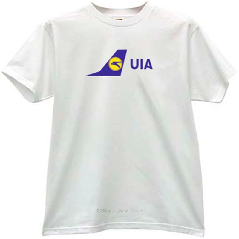 

summer cotton t-shirt men brand tshirt UIA Ukraine International Airlines T-shirt in white male top tees fashion euro size