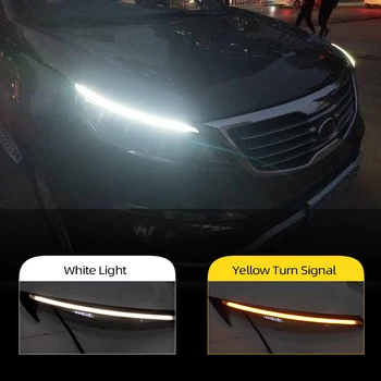 

Car Flashing 2Pcs LED Daytime Running Light With Turn Signal Car Headlight Eyebrow For Kia Sportage 2011 2012 2013 2014 2015