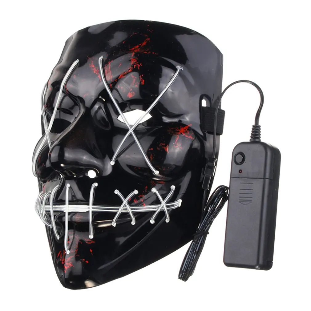 Funny LED Light Up Flash Mask Halloween Party Night Club Festival Men Women Costume Cosplay LED Novelties Mask DJ Mask