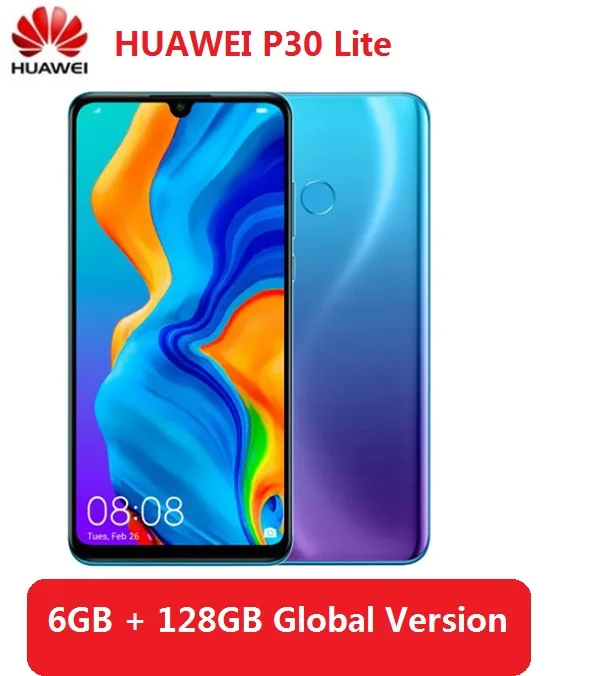 Смартфон HUAWEI P30 Lite 4G 6 15 дюймов EMUI 9.0.1 (Android 9 0) Kirin 710 ГБ ОЗУ 128 Гб ПЗУ 3340 Мп + мобильный