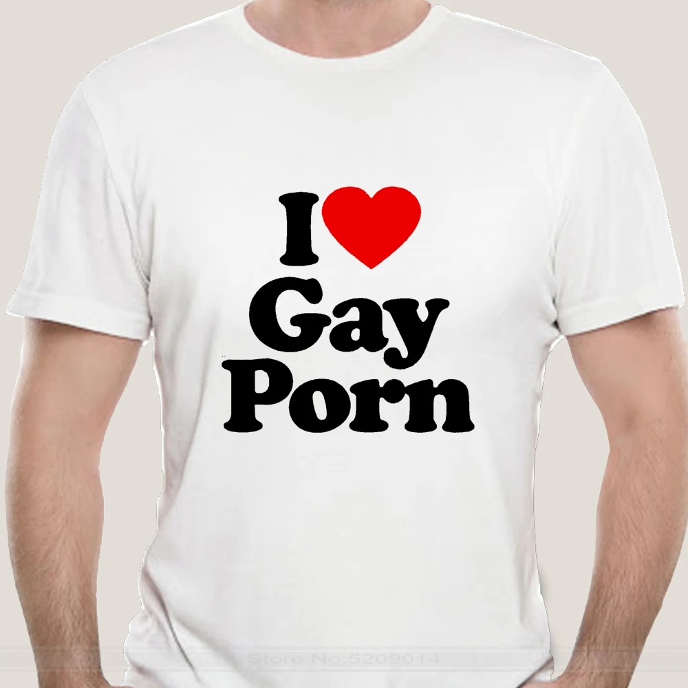 Модная футболка мужская хлопковая брендовая teeshirt Мужская я люблю геев порно