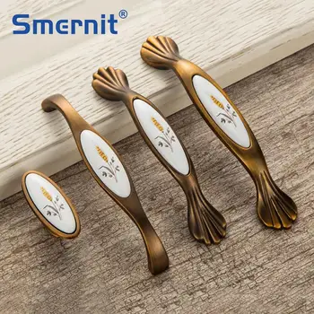 مقابض الأثاث مقابض الأبواب خزانة درج خزانة ملابس مقبض باب 4 قطع مقبض النحاس النقي مقابض الخشب الصلب النحاس مقبض باب المطبخ الأجهزة ذهبي 96mm Amazon Ae