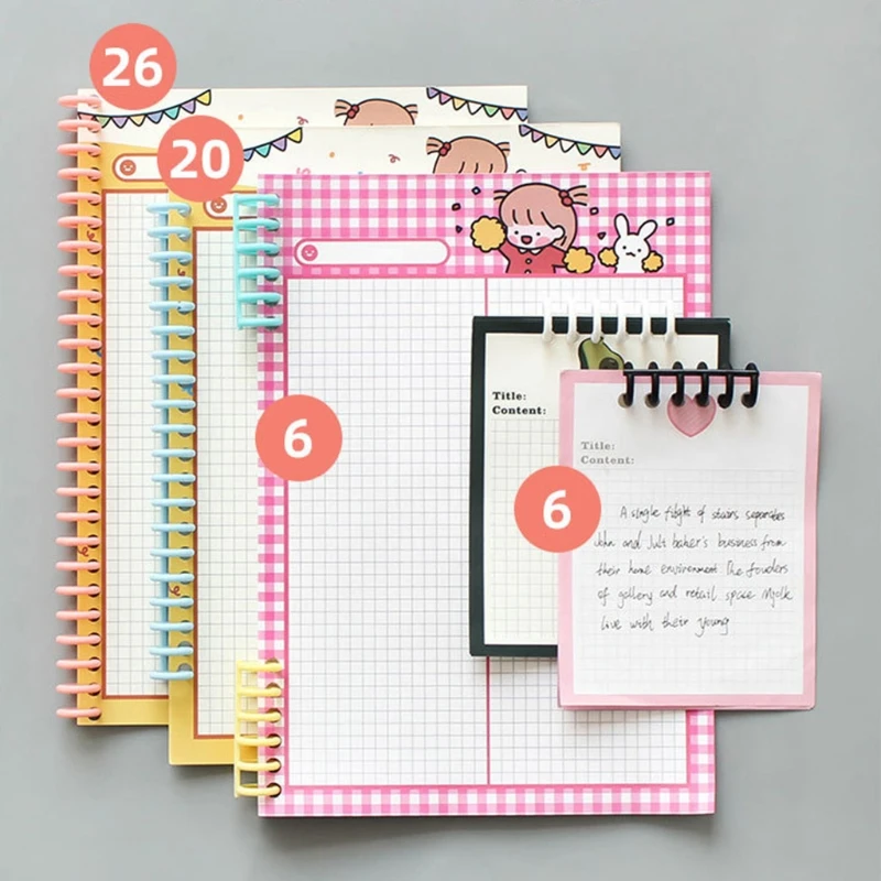 10 Pcs 30 Holes Circles Ring Spiral A4 Notebook Binding Clips Loose-leaf Paper Book Scrapbook Album Binder