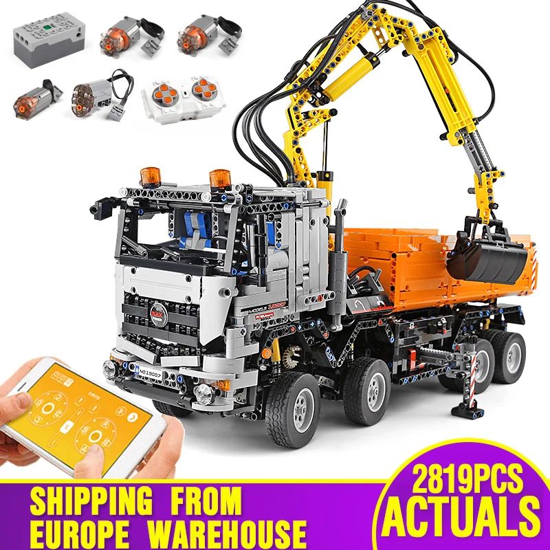 Моторизованный технический автомобиль MOULD KING 19007 совместимый с 20005 грузовиком