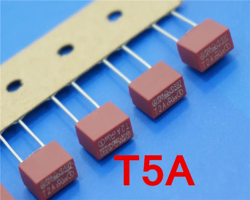 10 шт./партия) T5A 250V TE5 сверхминиатюрный предохранитель медленного выдува, UL VDE RoHS утвержден, 5A, 5Amp