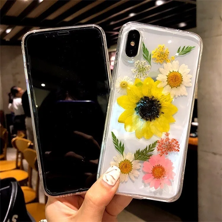Настоящий Gedroogde Bloemen чехол для телефона для iPhone XS Max XR 6 6 s 7 8 Plus X Силиконовый ТПУ прозрачный чехол s Fundas