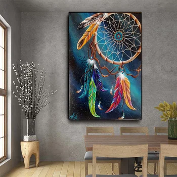 

5D DIY diamond painting wind chimes mosaic embroidery dream catcher cross stitch embroidery crafts home decoration