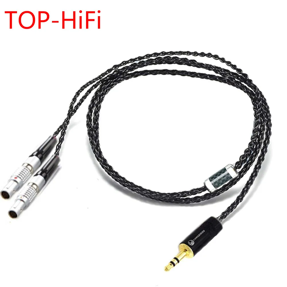 

TOP-HiFi Black 7N Silver Plated Headphones Replacement Cable Upgrade Cable for Focal Utopia ELEAR Headphones Earphone