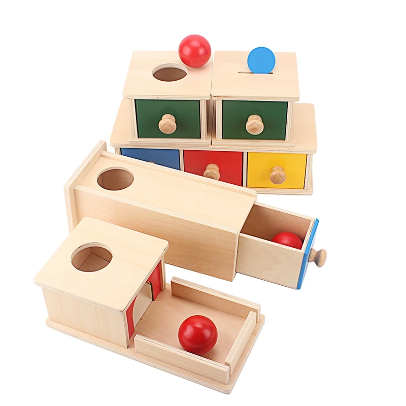 Montessori Wood Match Permanent Box Toddler Infant Draw Box 8-12 Month Toys for Baby Newborn Gift Hand & Feet Finders Small Size