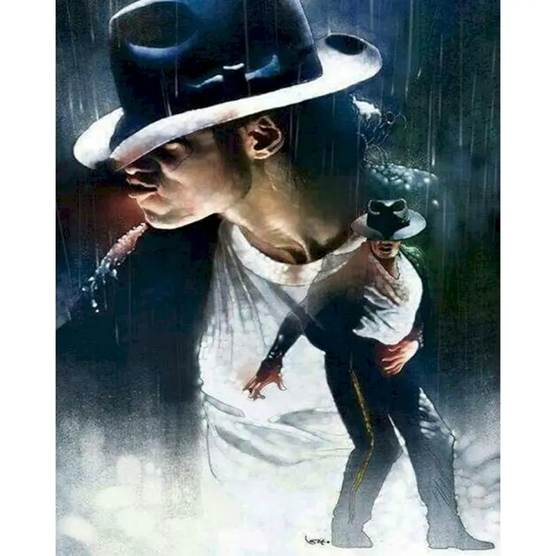 

Michael Jackson Hand Made Paint High Quality Canvas Beautiful Painting By Numbers Surprise Personnages idoles Decor Kids gift