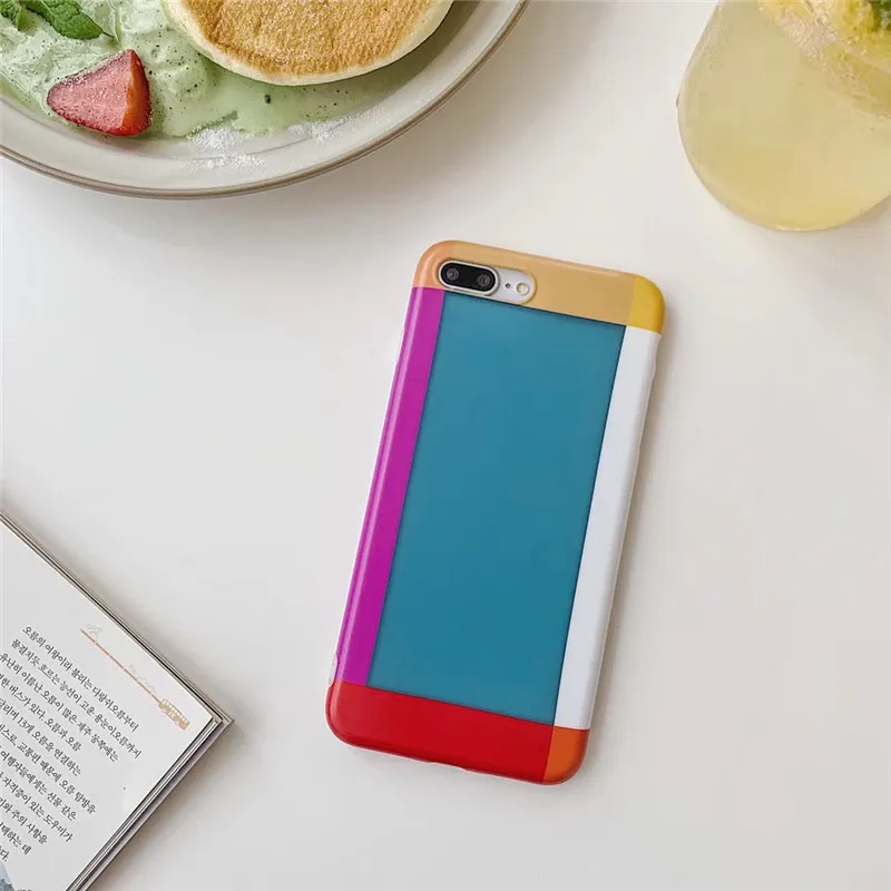 

Simple geometry hit color Phone case For iphone XS MAX XR X case For iphone 6 6s 7 8plus fashion soft TPU phone back case