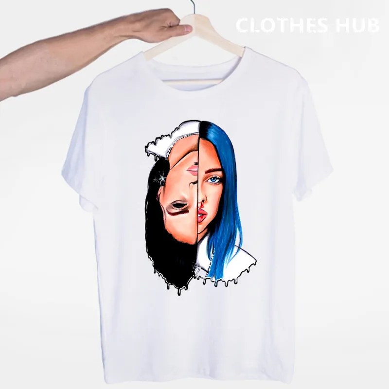 Billie Eilish футболка с круглым вырезом и короткими рукавами Летняя Повседневная модная футболка унисекс для мужчин и женщин - Цвет: Мятный